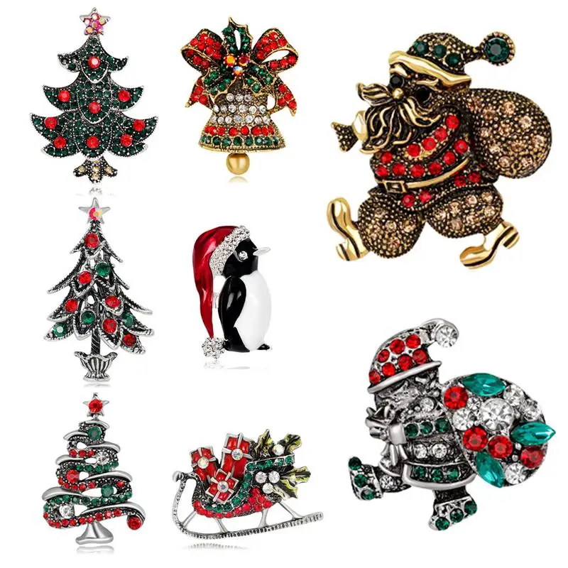 

Christmas Breastpin Decorations for Men And Women with A Variety of Style Christmas Brooch Christmas Tree Stocking Pattern