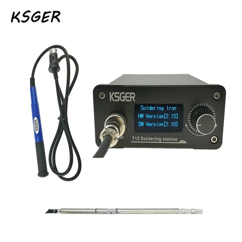 Controlador de Temperatura Estação de Solda Ferro de Solda Lidar com Durável T12-k + 9501 Ksger Digital Elétrica Dicas V2.1s T12