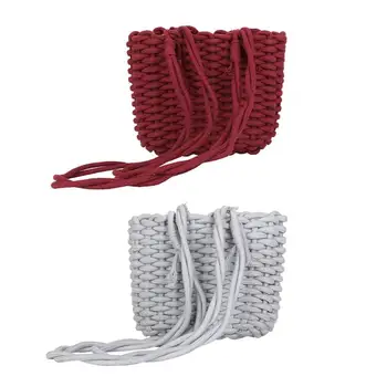 

Rope Woven Handbags Straw Bags for Women Summer Beach Rattan Bag Handmade Woven Half Moon Crossbody Handbags Bohemia