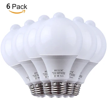 

6PCS PIR Motion Sensor LED Lamp+Light Control LED Bulb Auto Infrared Sensor LED Energy Saving Bulbs for Stairs Lighting E27