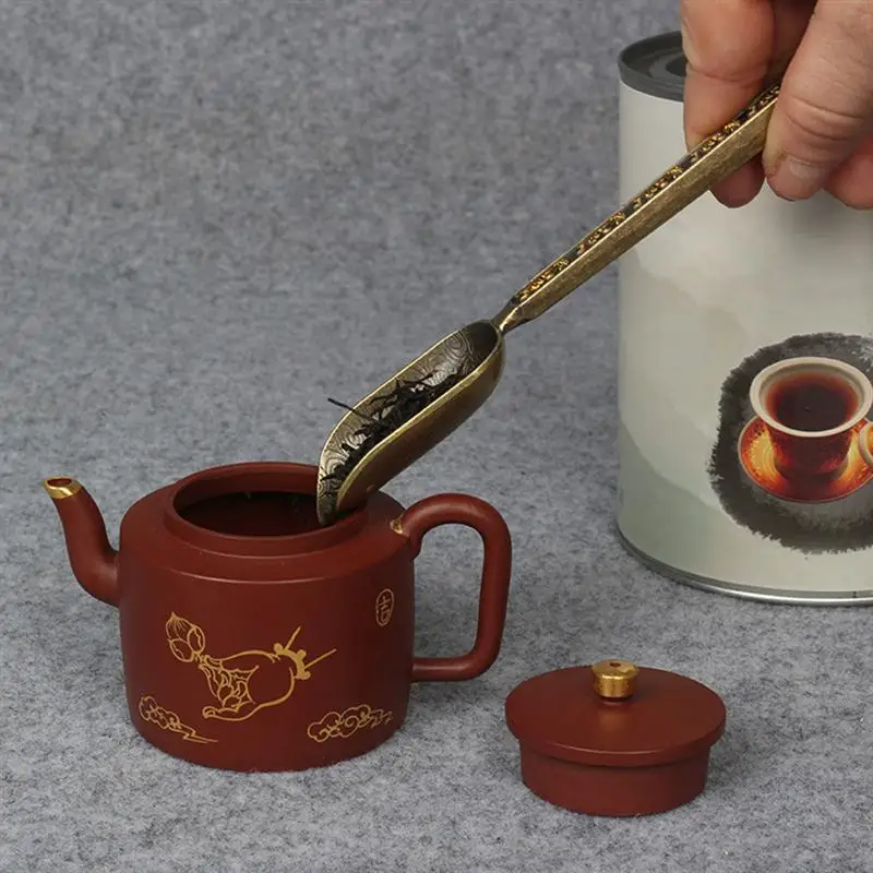 Медь цинк, чайная ложка в стиле ретро, чайная лопатка, мерная ложка для кофейных зерен, приборы для чайной церемонии(античная медь