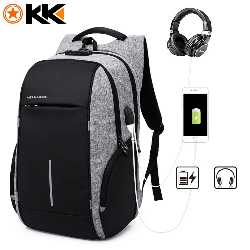 

Kaka New Men Backpack Anti Theft Laptop Bag 15.6 Inch Notebook Backpack Male Mochila Business Backpacks Schoolbag For Teenagers