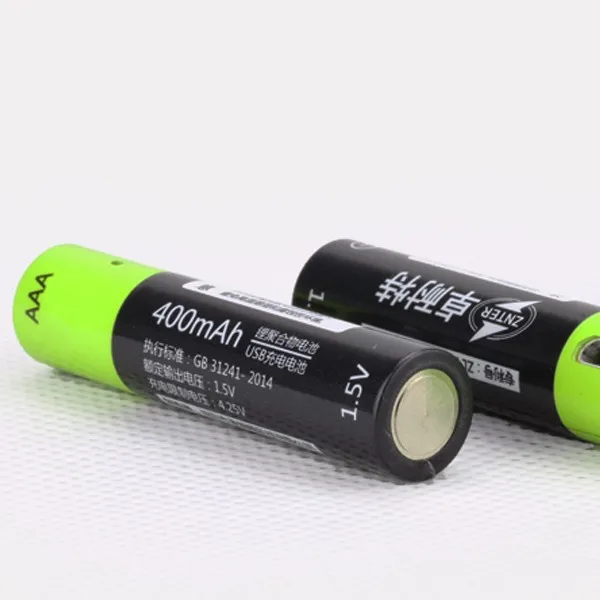 ZNTER 4 шт S17 1,5 V 400mAh USB аккумуляторная AAA Lipo батарея Micro USB 10 мм* 45 мм