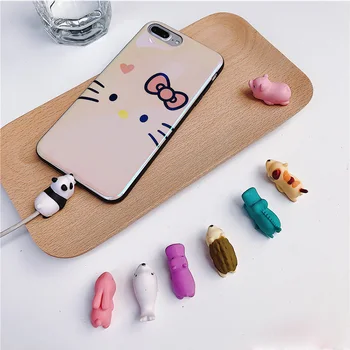 

LEORY Kawaii Animal Squishy-slow Rising Bite Cable Protector Winder Phone Audio Charging Cable Holder Organizer Whosale