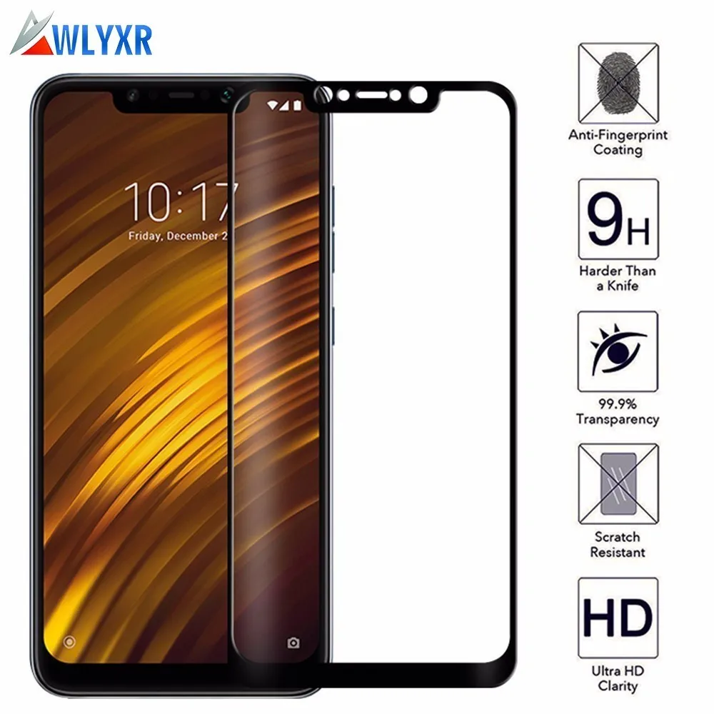 

2.5D 9H Xiaomi Pocophone F1 Tempered Glass Full Cover Premium Screen Protector For Xiaomi Pocophone F1 6.18" Glass Film