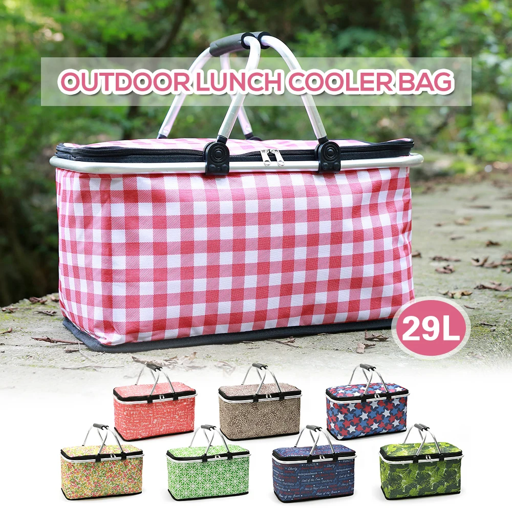 

2019 29L Thermal Bento Box Bag Foldable Insulated Lunch Bag Cooler Lunch Tote Outdoor Camping BBQ Picnic Food Cooler Grocery Bag