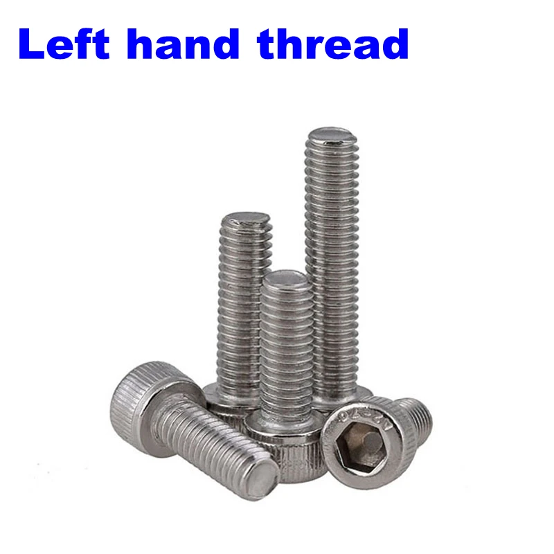 Bolt Base M5 2 Pack 5mm A2 Stainless Steel Hexagon Left Hand Thread Full Nuts Hex Reverse Nut 