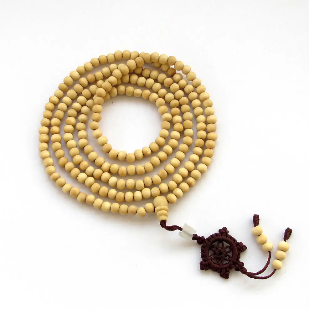 

6*5mm White sandalwood Bracelet Wrist DIY new pray Monk e Chakas chain Veins Hot Sutra natural Handmade Wristband