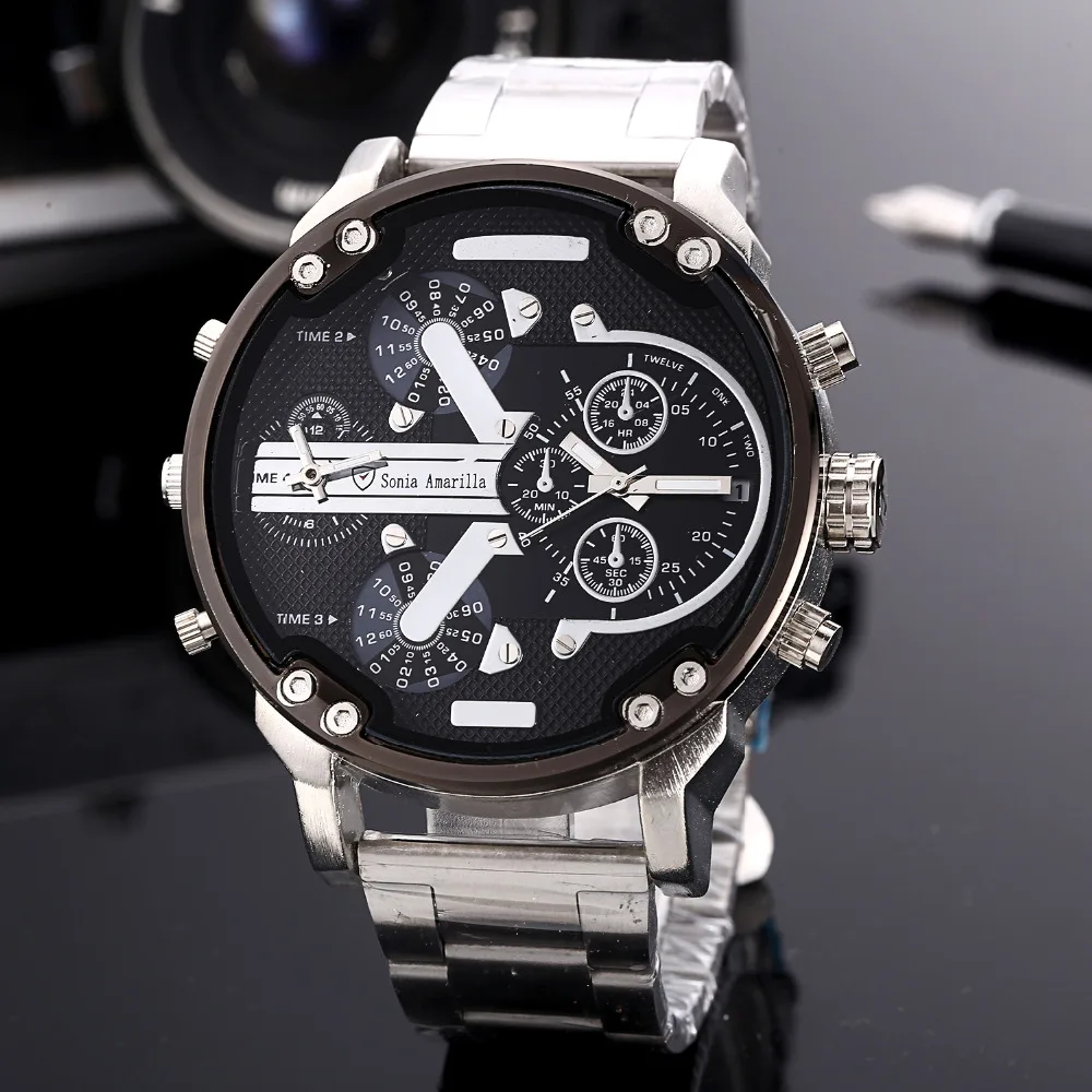 

SHUNSHIMEI Men's Sport Watch Wrist Watch Calendar Men Wide Casul Stainless Steel Quartz Alloy luxury Band Vintage