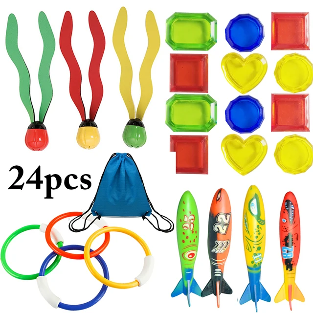 US $5.00 Shark Torpedo Rocket Throwing Toy Diving Game Toy Seaweed Grass Swimming Pool Accessories Underwate