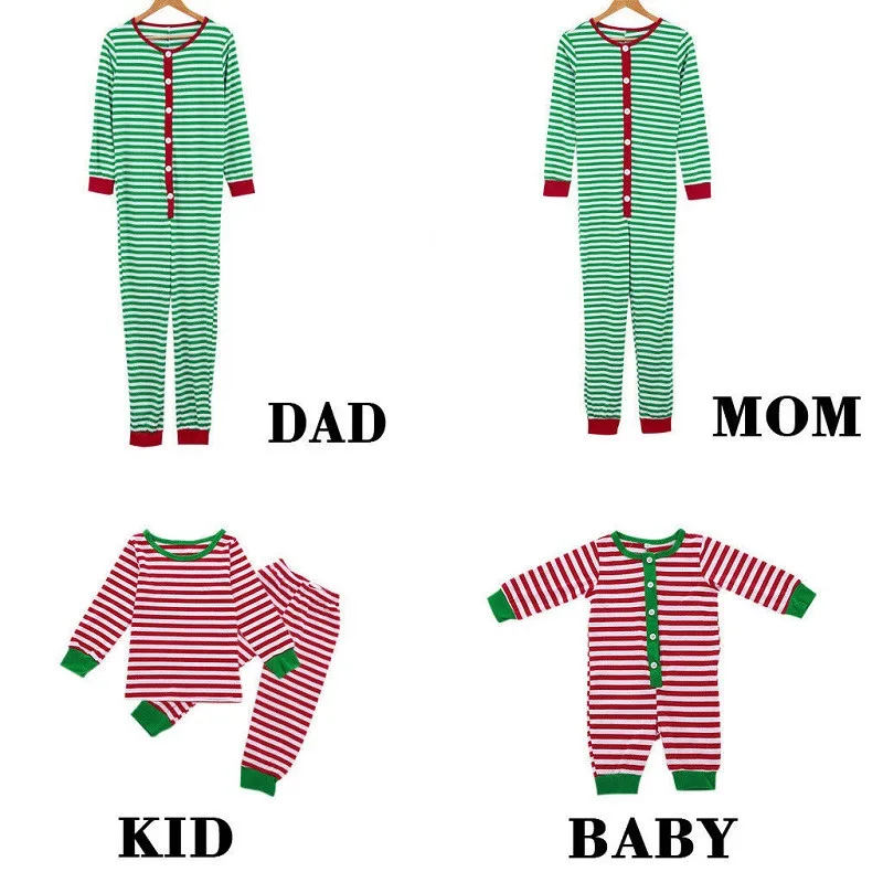 Рождественские пижамы для всей семьи; рождественские хлопковые вечерние пижамы в полоску; одежда для сна; Ночная одежда; одинаковые пижамы для всей семьи