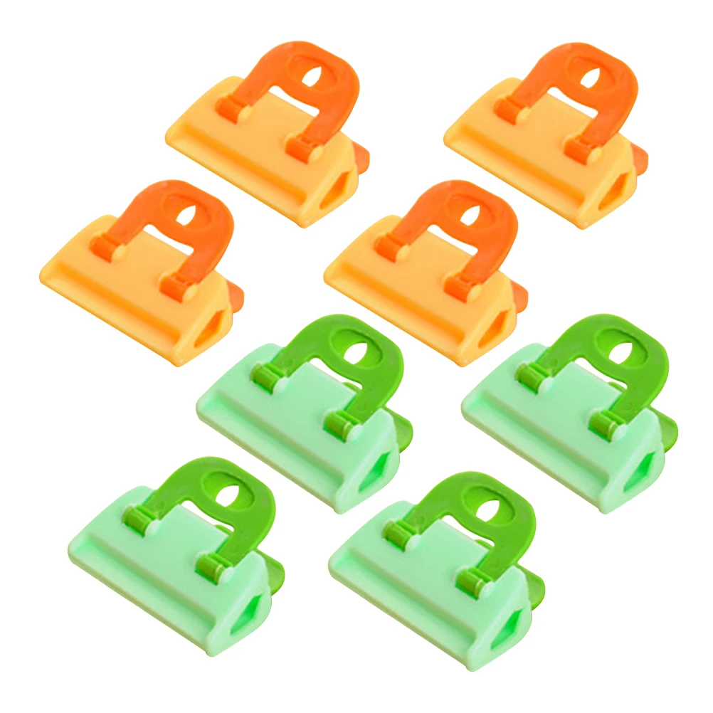 

8pcs Plastic Bag Clips Sealing Clips for Snack Opened and Leftover Food Sealer Clamps