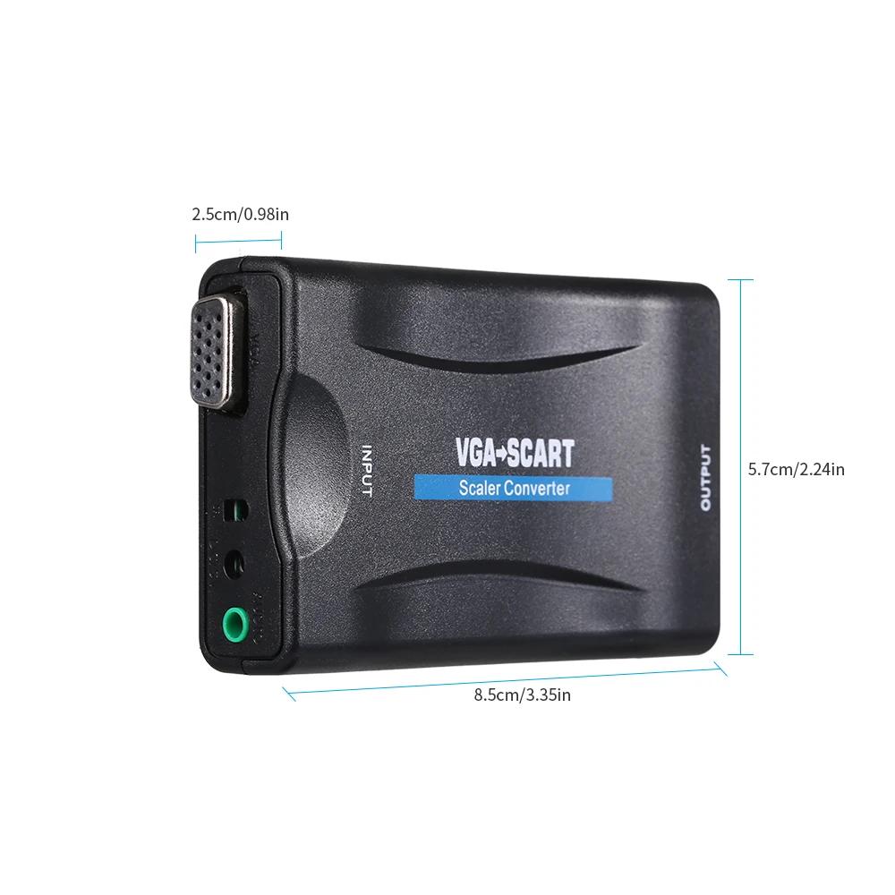 Высококлассный преобразователь 1080P VGA в SCART Видео Аудио AV сигнальный адаптер HD