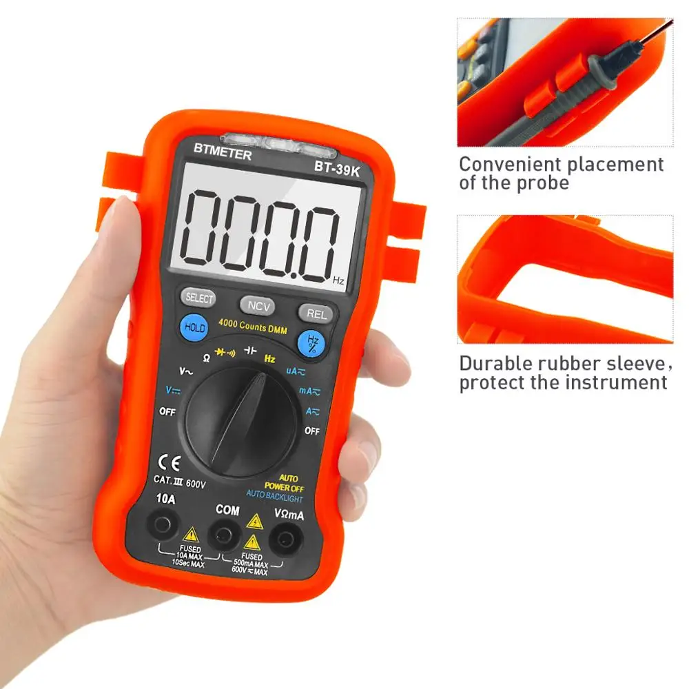 BTMETER BT 39K мультиметр Авто Диапазон Цифровой Avometer Универсальный измеритель 4000