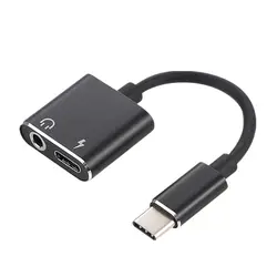 Адаптер типа C Aux аудио адаптер usb type C до 3,5 мм разъем для наушников адаптер для Xiaomi Mi 6 huawei без 3,5 Jack (черный)