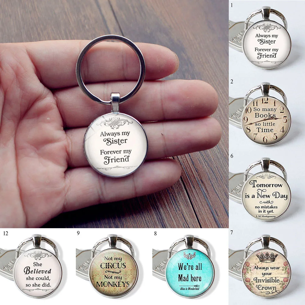 

Romantic Letter Pendant Key Chain Jewelry Round 2019 Time Keychain New Fashion Classic Valentine'S Day Gifts Couple Key Rings