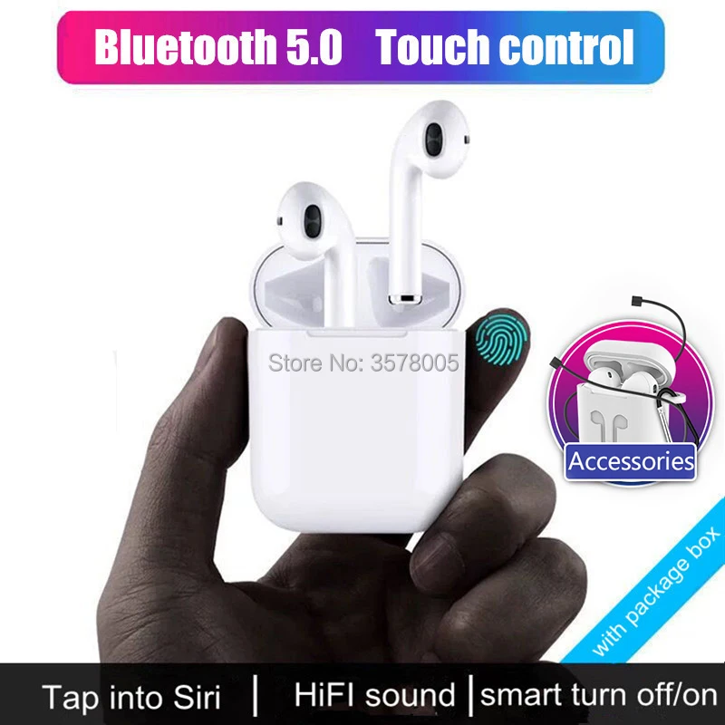 

i12 Wireless Earphone Bluetooth headphone In-Ear stereo headset For iPhone x Samsung Sony xiaomi Android sport bloototh Earbuds
