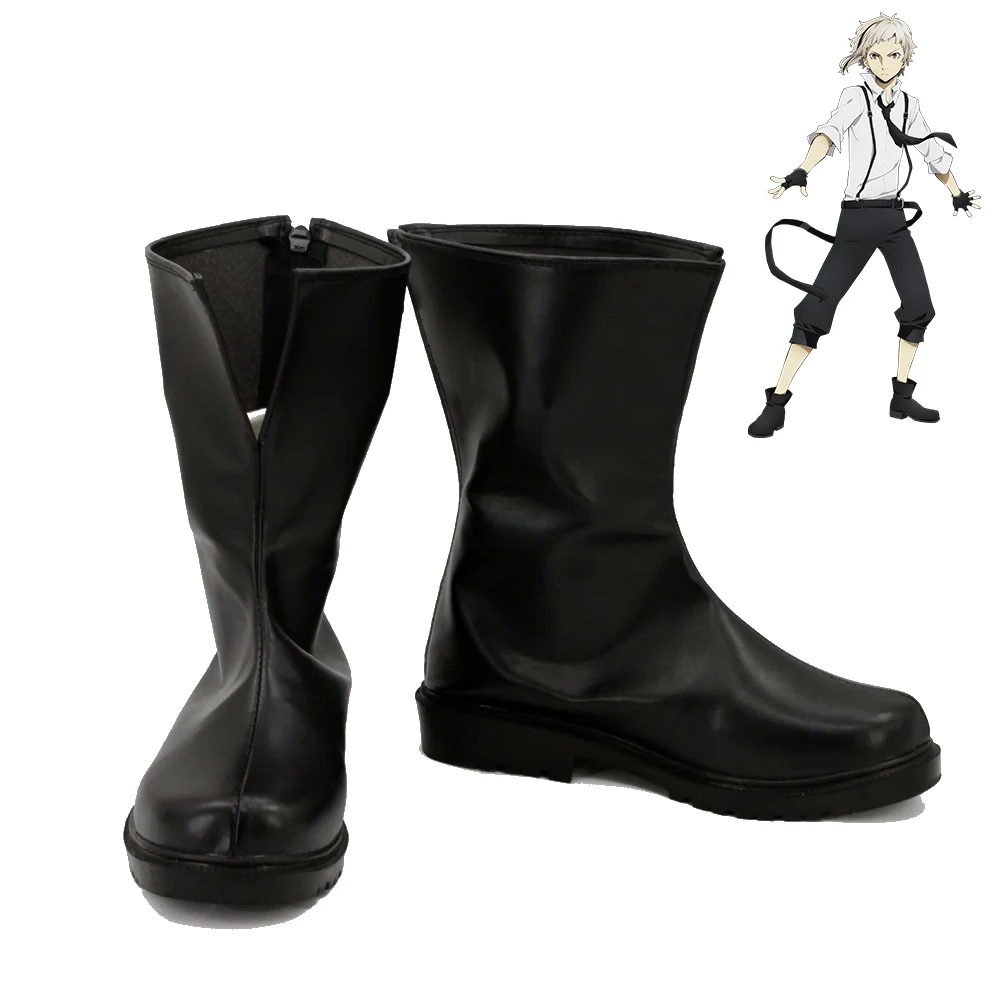 Bungo Stray Dogs Atsushi Nakajima Academy Overalls Boots Men Cosplay Shoes Customized Size | Тематическая одежда и