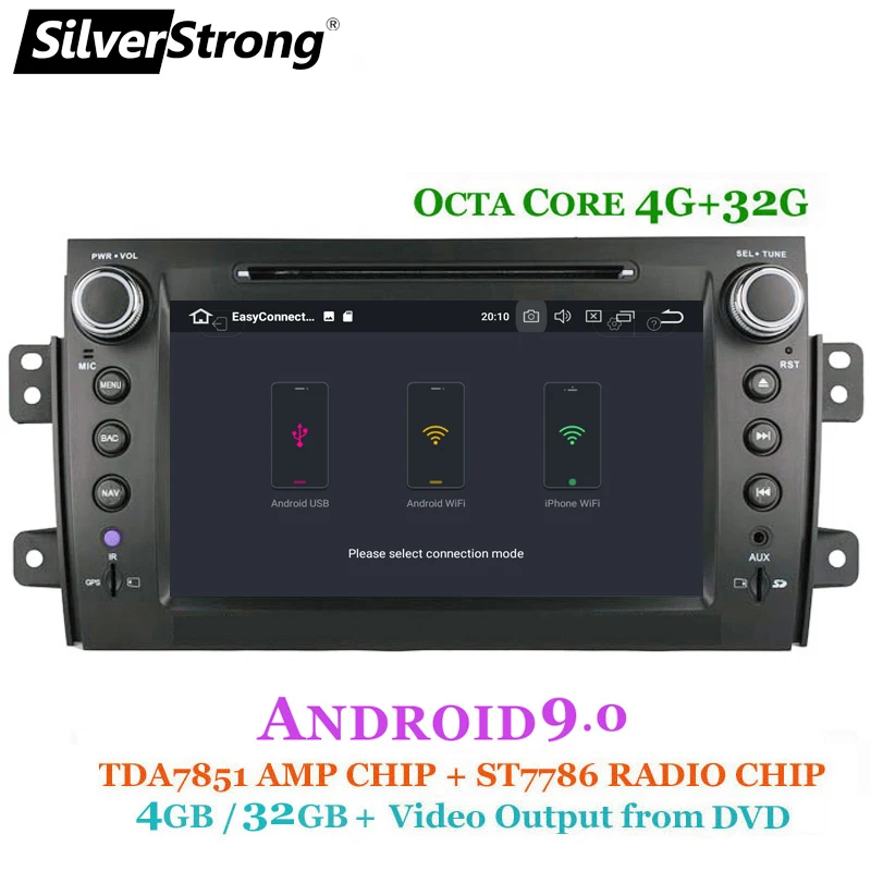 Cheap SilverStrong 2Din Android9.0 Car DVD For SUZUKI SX4 Mp3 Audio DVD for FIAT Sedici Navigation GPS SX4 for Suzuki Stereo DSP 3