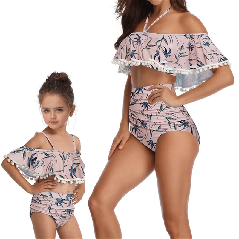 

Mommy And Me Swimsuit Floral Bikini Mum And Daughter Clothes Family Matching Swimwear Family Costumes Women Swimsuit Beachwear