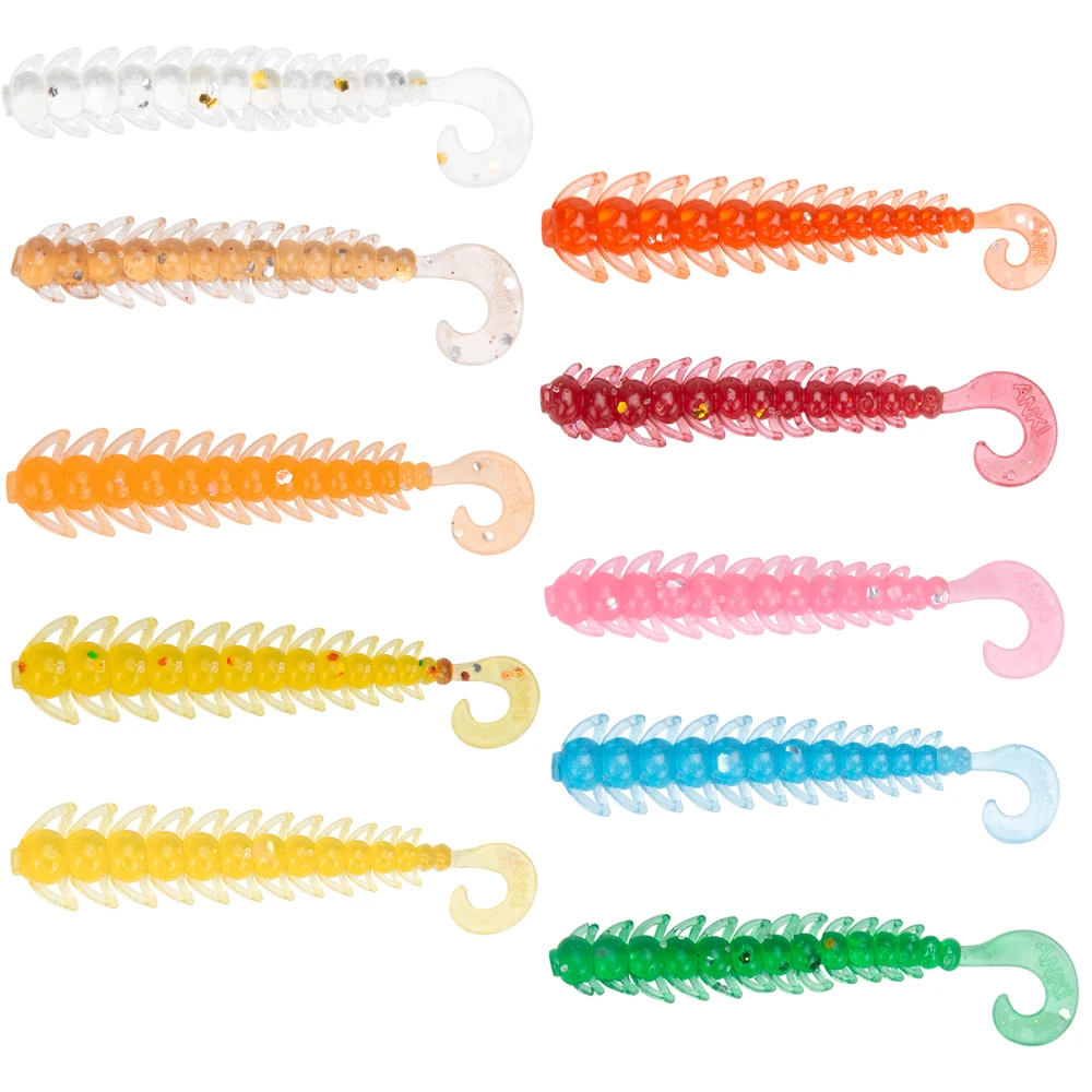 

ANKI Fishing Soft Lures 4.9cm 12pcs 0.5g bugsy salty Artificial Soft Bait Carp Trout Zander Pike Swimbait Jig lure