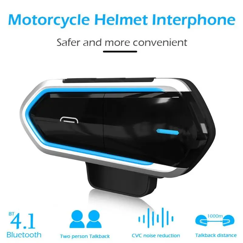 

1000M Talkback Motorcycle Helmet Headset 450mAh Wireless Bluetooth Intercom BT Interphone Extra Motor Earphone Clear Voice Calls