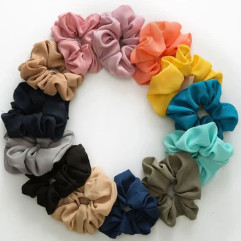 

Pure Color Hair Scrunchie Hair Tie Rope Elastic Hair Bands Ponytail Holder Soft