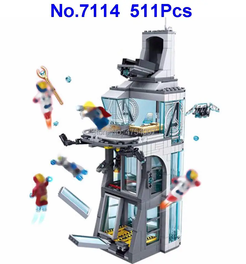 

7114 511Pcs Super Hero Attack on Tower Marvel Compatible 76038 Building Block Toy