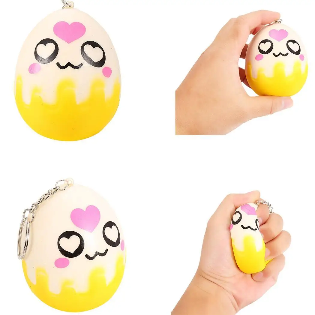 Мягкий забавный милый яйцо медленно поднимающийся брелок сжимает игрушки снятие стресса поднимается после того, как вы сжимаете его