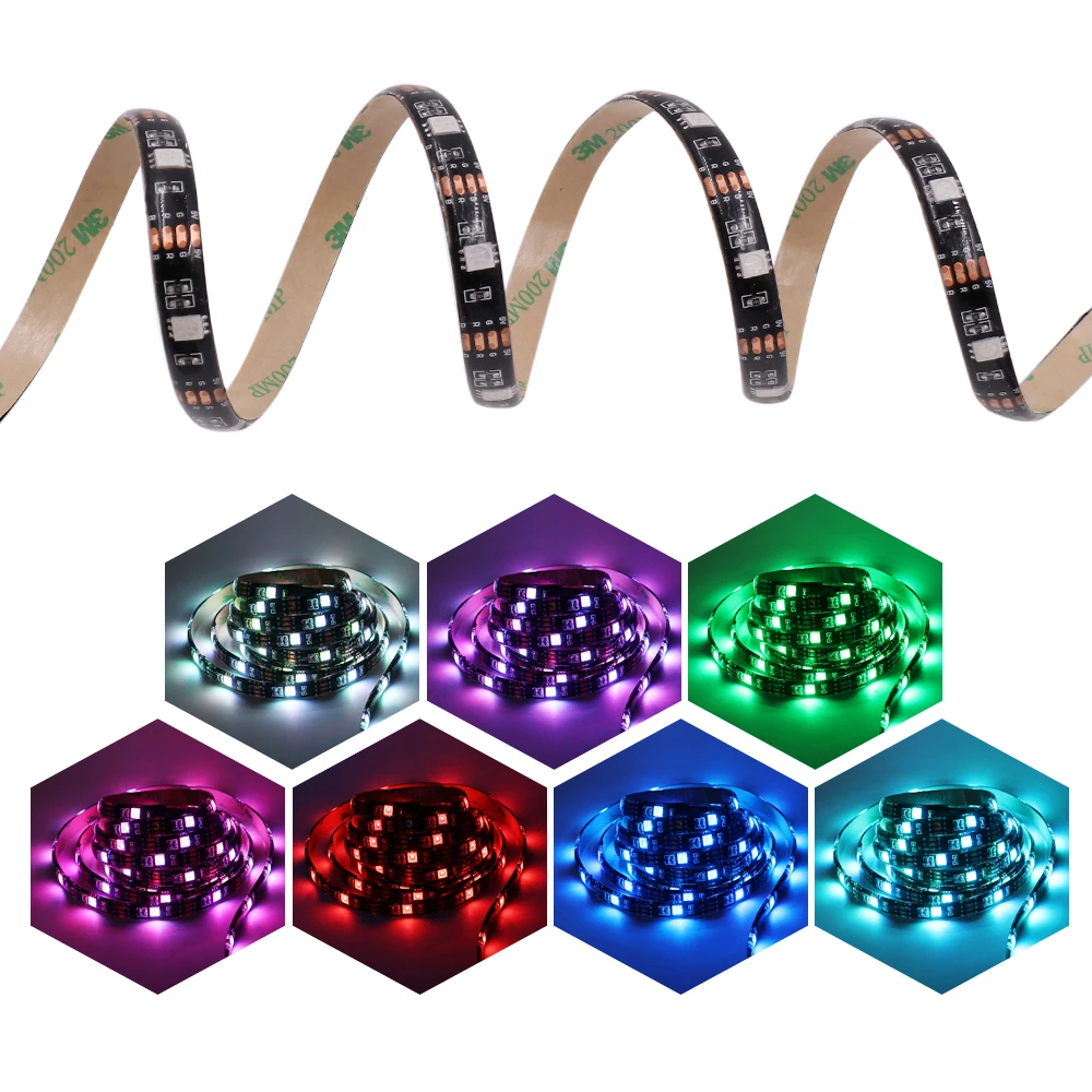 DC 5V USB 5050 RGB Светодиодная лента Цвет изменчивый ТВ Настольный экран фон смещение