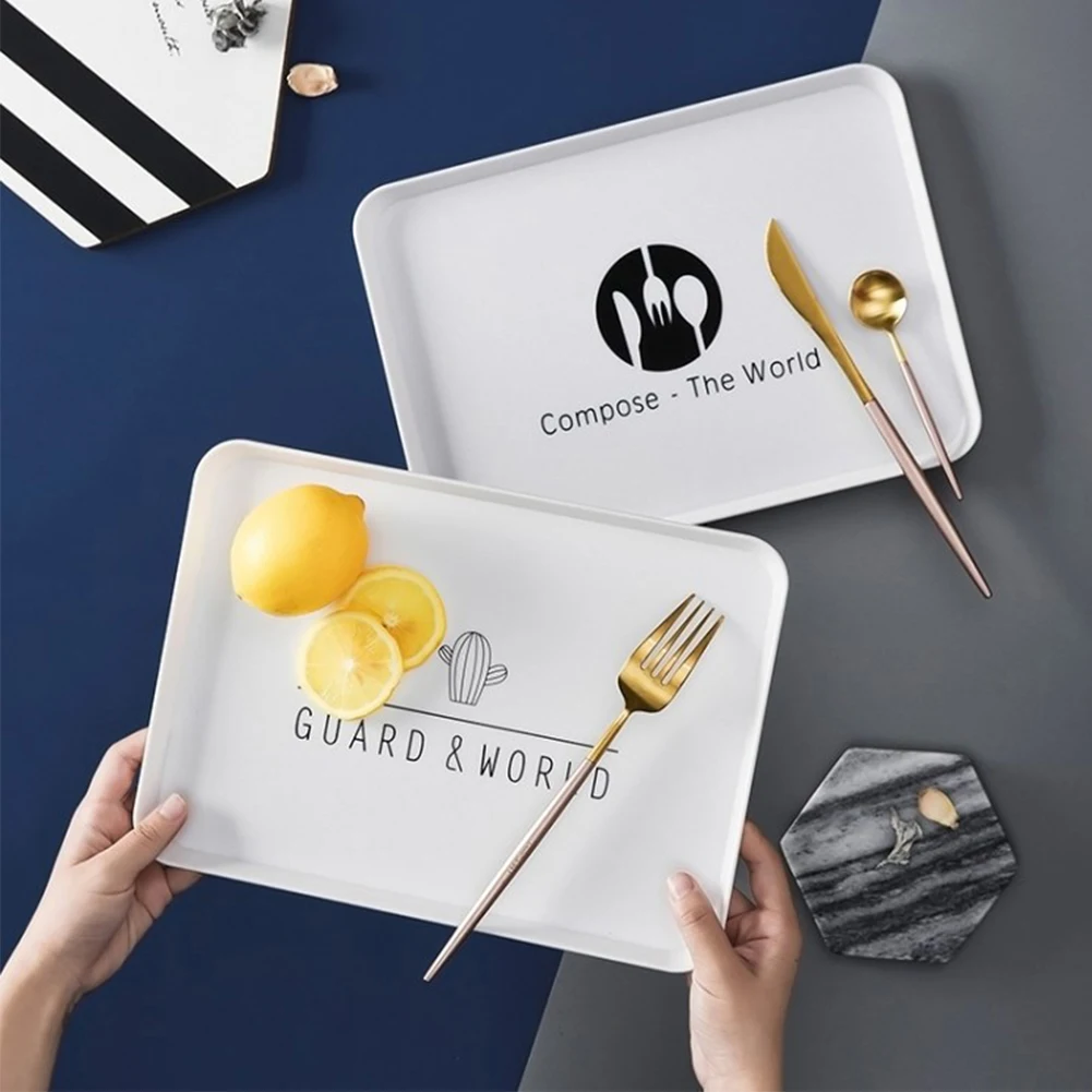 Buy Rectangular Plastic Tray Nordic Style Personalized