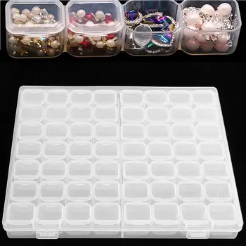 

56Slot Clear Plastic Empty Nail Art Decoration Display Storage Box Case Rhinestone Bead Manicure Tool Container Holder Organizer
