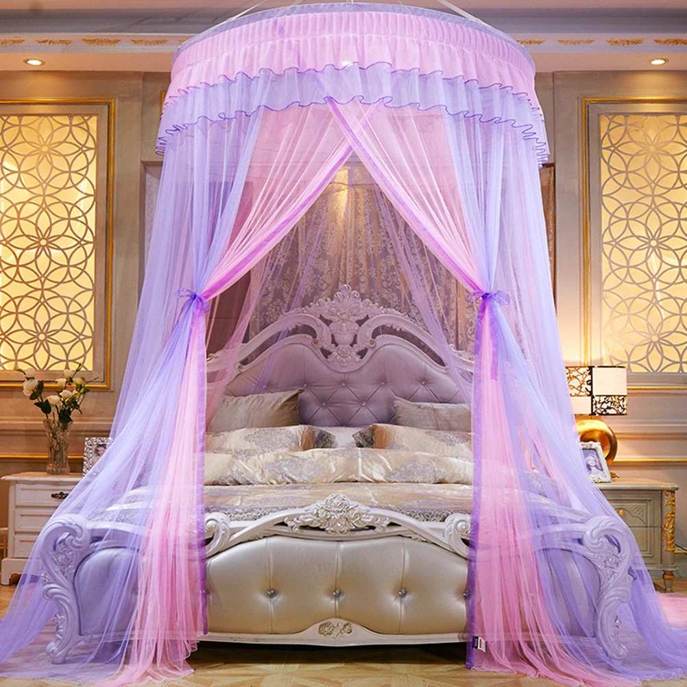 

Round Dome Bed Canopy Mosquito Net Curtain Hanging Tent Mosquito Nets Cibinlik Moustiquaire For Kids Bedroom Girls Room Decor