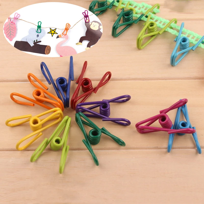 

3pcs/set Multipurpose colorful metal Clips Clothes Pins Pegs Holders Clothing Clamps Sealing Clip Household Clothespin