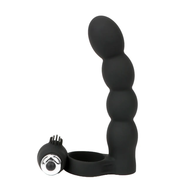OLO Double Penetration Anal Bead Plug Vibrator Cock Vibrator Ring Strapon Dildo Sex Toys for Men Couple Prostate Massager 6