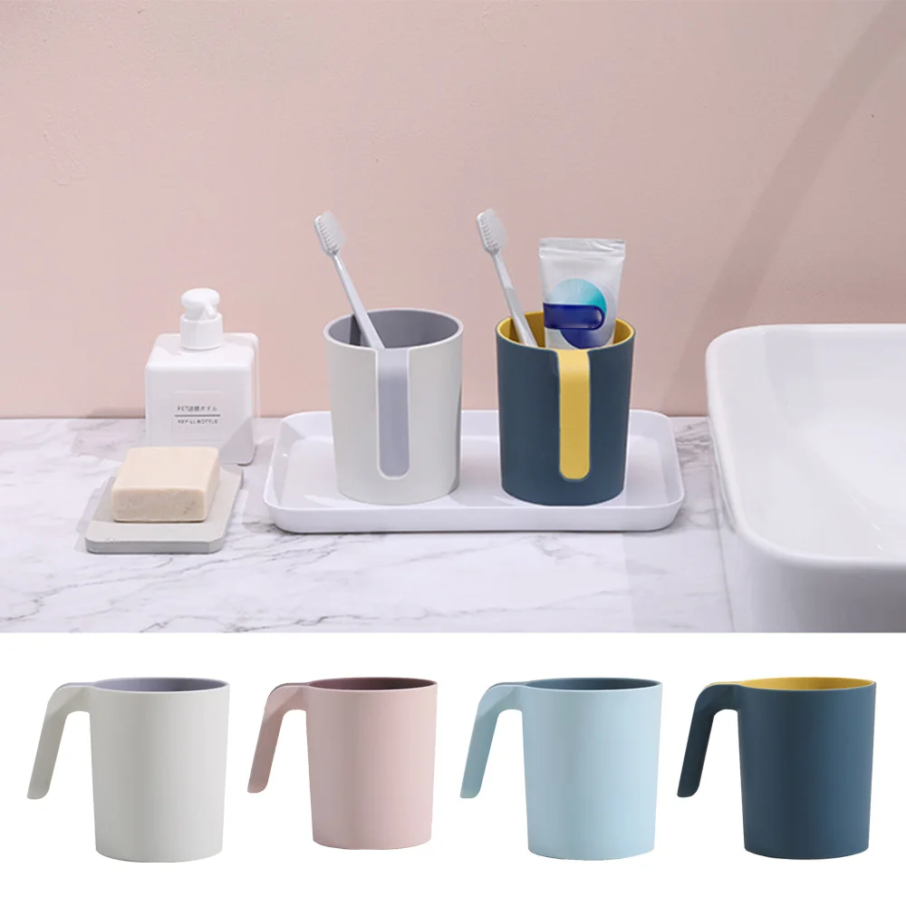 

Toothbrush Holder Cups Eco-friendly Thicken Bathroom Tumblers Cup with holder Translucent Frosted Rinsing Cup Wash Tooth cup