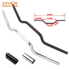 Мотоцикл 22 мм* 680 мм черный хром ретро ручка руль для Harley Honda Yamaha Sportster Железный 883