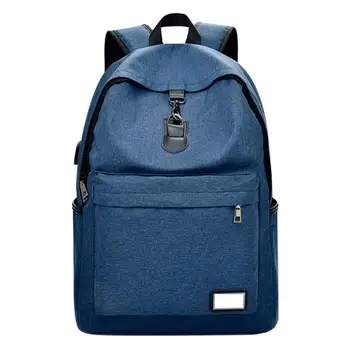 

Men External USB Charge Backpack Canvas Travel Laptop Laptop Backpack Large Capacity Student Backpack Water Repellent