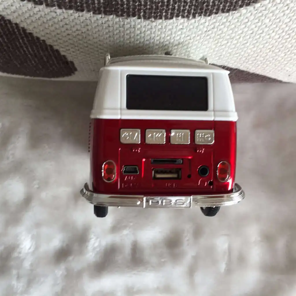 Colorful Mini Bluetooth Speaker Car Shape Mini Bus Speaker Support Fm +U Disk Insert Card Mini Speaker Mp3 Player Red
