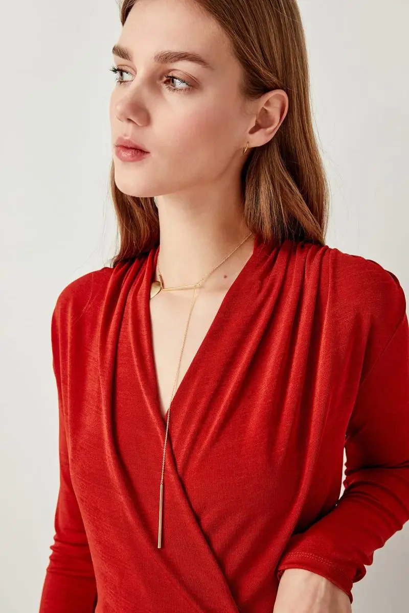 Trendyol Cinnamon двубортный Трикотажный боди TOFAW19LR0281| |
