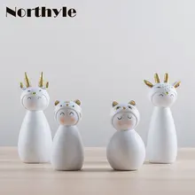 Nordic смолы животных фигурка тигра панда Орикс Жираф миниатюрный
