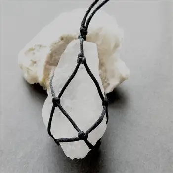 

Hand Made Fluorite Pendant Natural White Crystal Stone Crafts Naturally Formed Each With Unique Grain White Crystal Rough