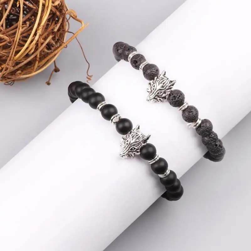 Nuevas Pulseras para hombres, colgante de pulpo con pata de dragón, pulsera de piedra, pulsera de abalorios de joyería para Hombre - y accesorios