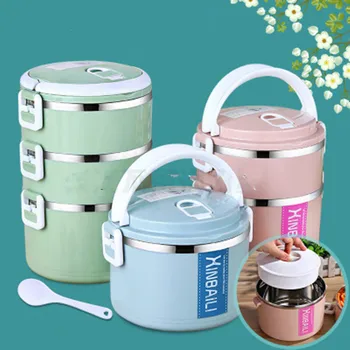 

Kitchen Bottom Thick Insulated Lunch Box Kids Heating Stainless Steel Lunchbox Japanese Thermo Bento Box Picnic Food Container