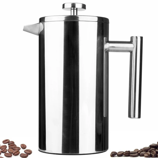 Best Price 350ml 800ml 1000ml French Presses Coffee Pot Tea Pot Double walled Stainless Steel Coffee Maker Tea Maker Permanent Press Filter