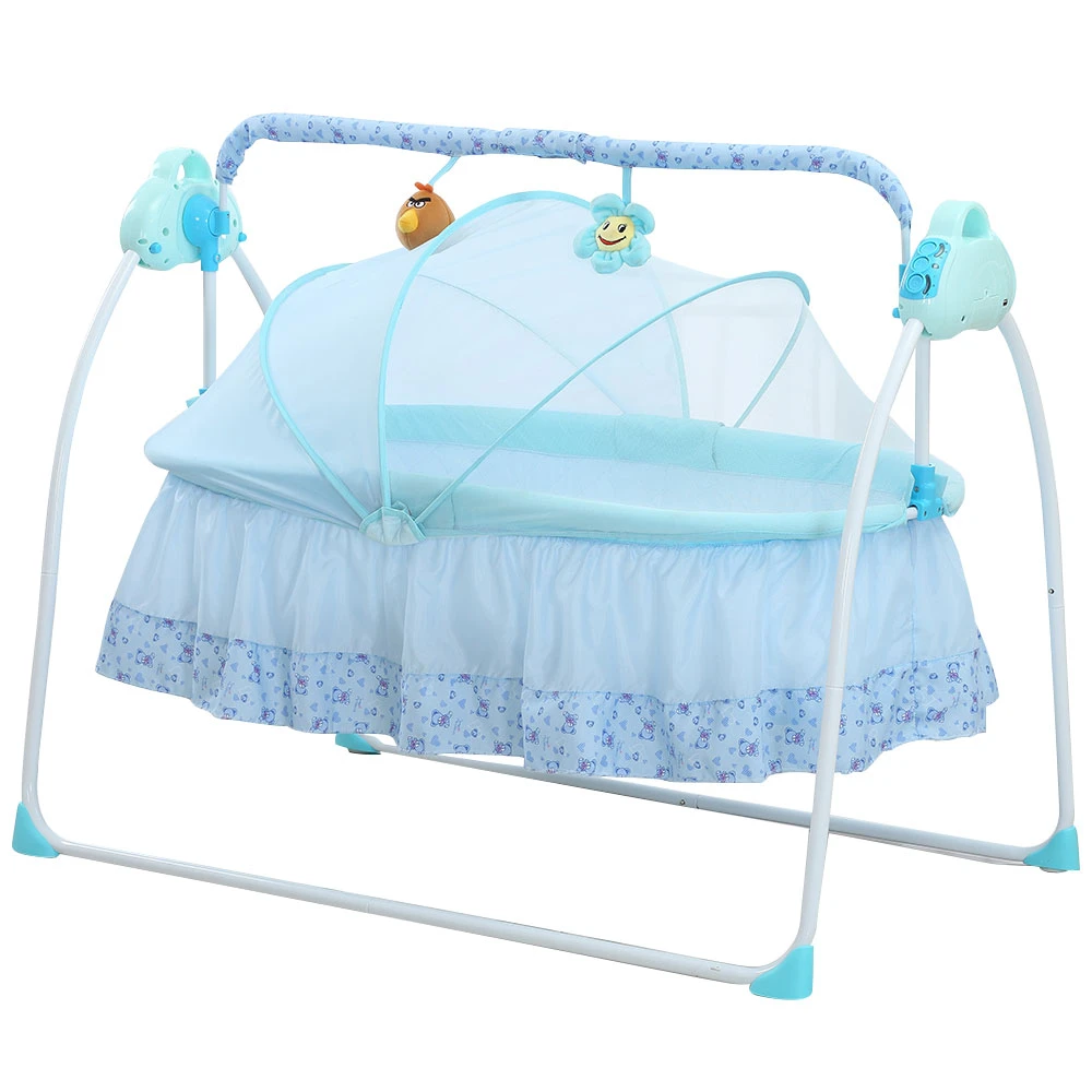 Electrique Bebe Couffin Berceau Balancoire Musique A Bascule Telecommande Controle Sommeil Panier Lit Berceau Pour Nouveau Ne Infantile Bleu Aliexpress
