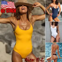 Сексуальный цельный купальник, женский купальник, Женский Одноцветный купальник с круглым вырезом, черно-белые стринги с открытой спиной, бандаж, монокини, купальный костюм, S-L