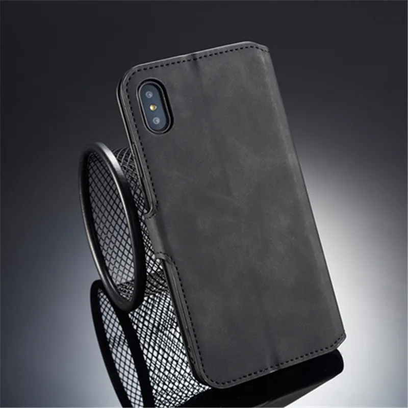 Для iPhone X Xs Max Xr Ретро Стиль из искусственной кожи раза Kickstand кошелек чехол с слоты