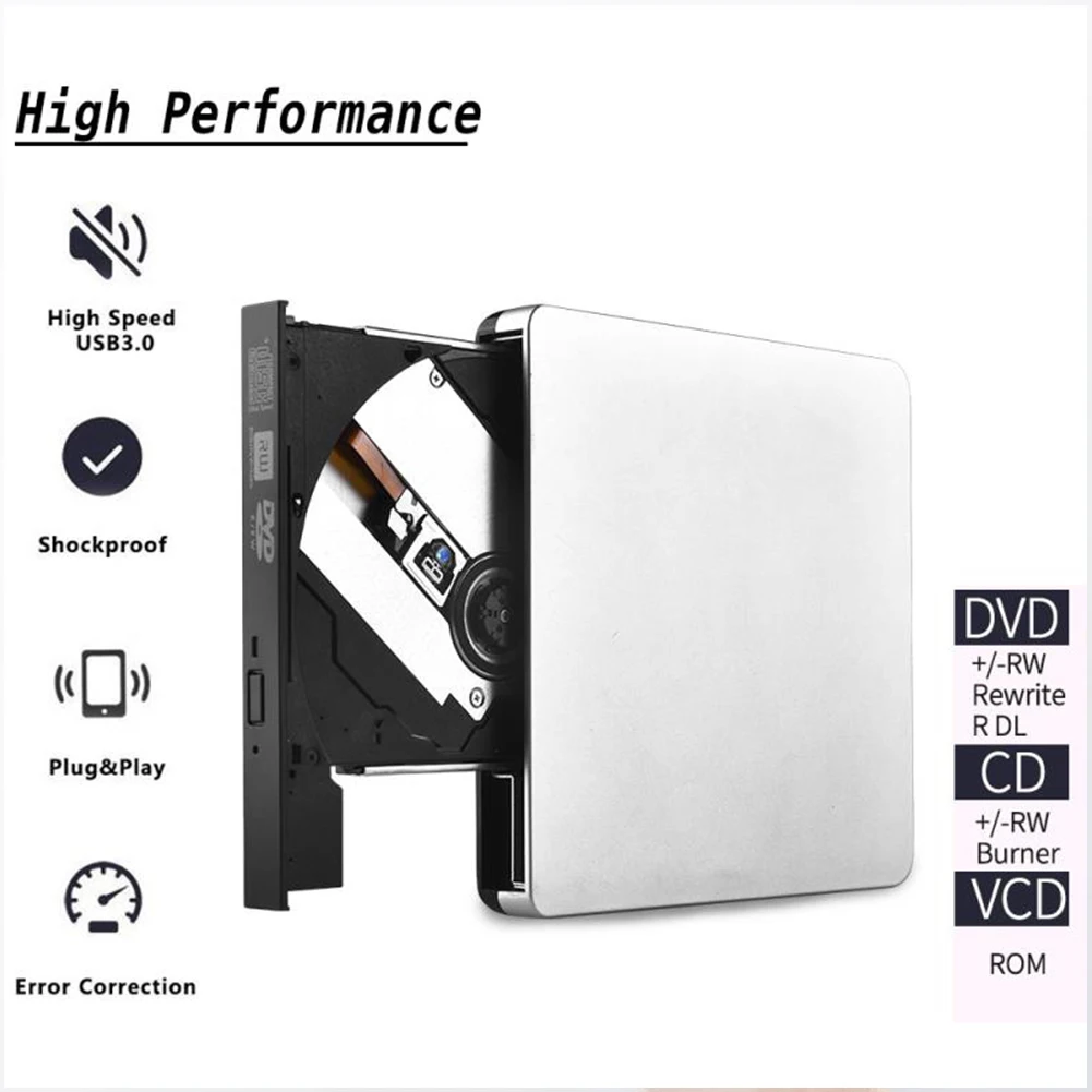DVD Drive USB 3.0 Optical Player Burner Reader CD-RW Portable External Recorder Burner External CD-RW / DVD-RW Drive#3