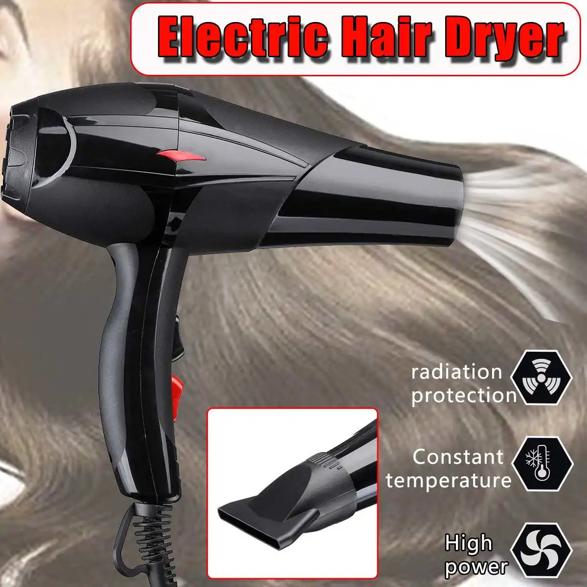 

4000W 220V Blue Light Anion Electric Hair Dryer Machine Household Travel Hot Wind Hair Care Kit HairDryer Salon Hair Styling